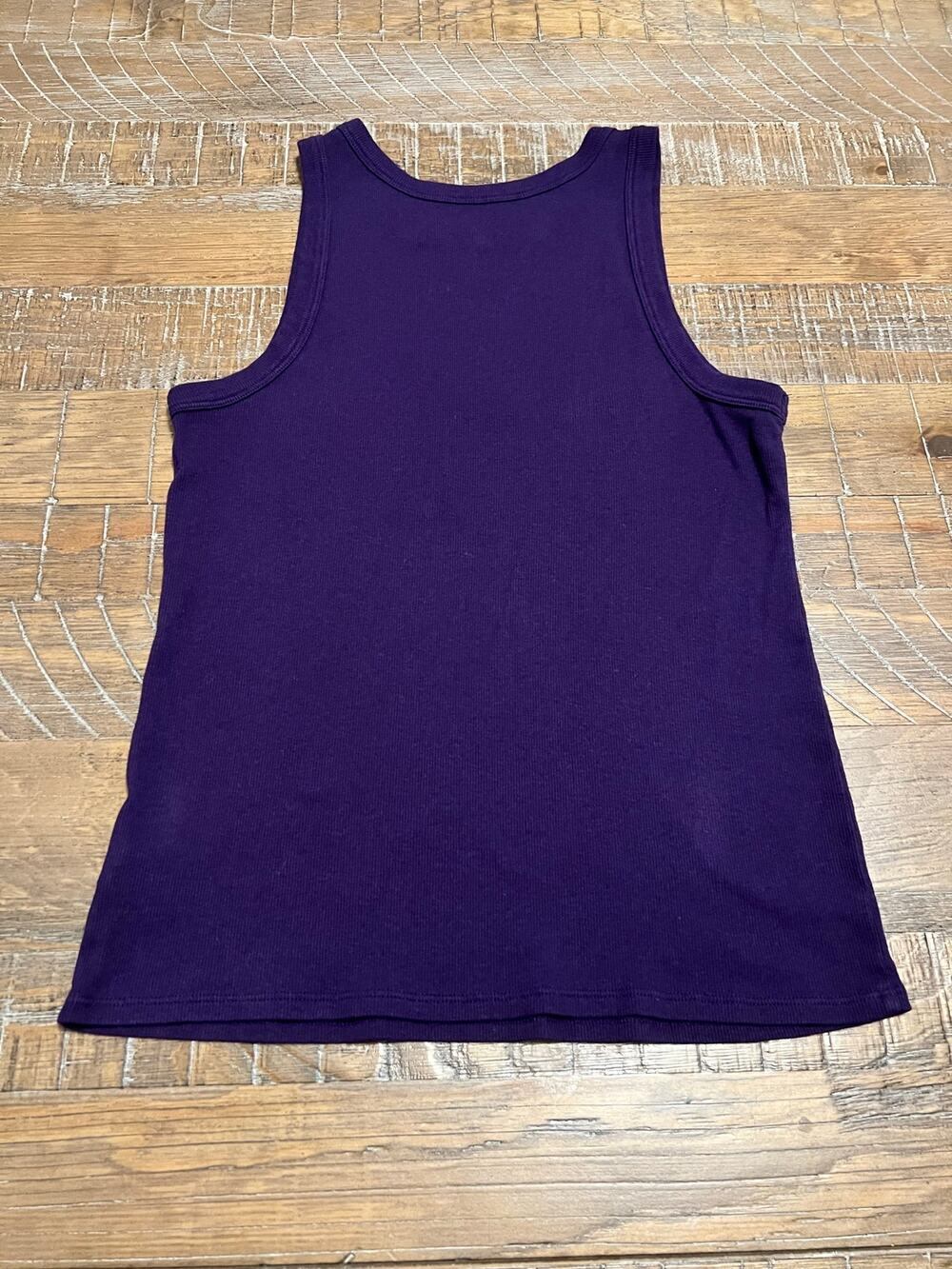 Women’s Purple Tank Top Size XL Racerback Ribbed Casual Workout Gym Loungewear